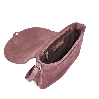Women's Large Suede Saddle Bag Handbag 'Nola M', 8 of 12