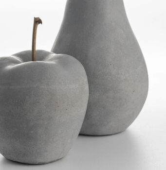 Grey Concrete Apple And Pear Kitchen Ornaments, 2 of 2