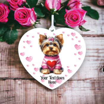 Personalised Yorkshire Terrier Dog Love Decoration, 2 of 2