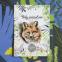 Inky Fox Eco Wooden Pin Brooch, thumbnail 1 of 6
