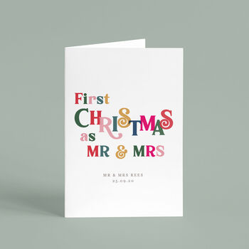 Personalised 'First Year As Mr And Mrs' Christmas Card, 2 of 4