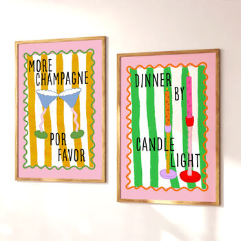 Dinner By Candlelight Colourful Art Print, 4 of 4