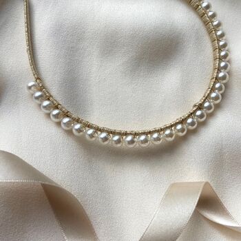 Pearl Crown Bridal Headband, 7 of 7