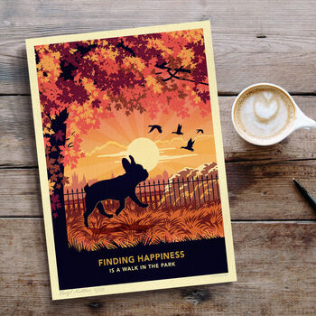 French Bulldog In An Autumn Park. Limited Edition Gift Print, 3 of 7