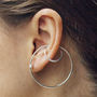 Statement Silver Double Hoop Ear Cuff Stud Earrings, thumbnail 2 of 6