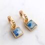 The Square K2 Gold Plated Gemstone Earrings, thumbnail 1 of 6