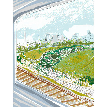 Didcot Powerstation Railway View Print, 2 of 7