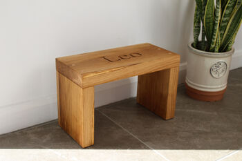 Children's Engraved Oak Kitchen Stepstool, 9 of 12