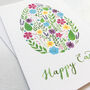 'Happy Easter' Hand Lettered Floral Watercolour Card, thumbnail 2 of 2