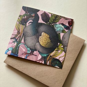 Three Dodos Original Design Blank Greetings Card, 4 of 4