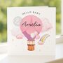 Personalised Welcome Baby Girl Card Balloon, thumbnail 3 of 8
