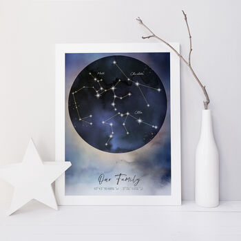 Personalised Family Constellation Clouds Print, 6 of 8