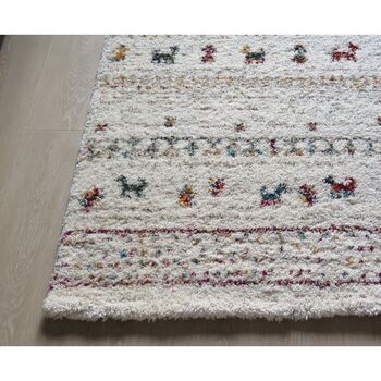 Ethnic Shaggy Cream Rug, 3 of 11