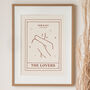 'The Lovers' Personalised Tarot Print For Couple, thumbnail 1 of 5