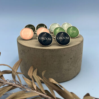 Personalised Wedding Party Colour Scheme Cufflinks, 3 of 3