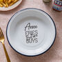 Personalised Fries Before Guys Enamel Bowl, thumbnail 3 of 5