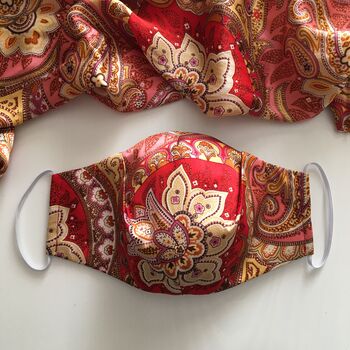 Upcycled Patterned Mulberry Silk Face Mask, 5 of 9