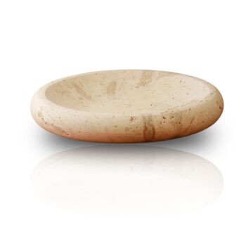Handcrafted Travertine Round Tray, 2 of 2