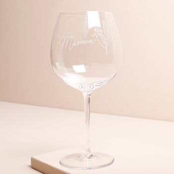 Personalised Birth Flower Balloon Gin Glass, 3 of 6