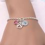 Personalised Sterling Silver Paw Print Bracelet, thumbnail 2 of 3