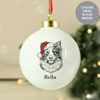 Personalised Dog Breed Christmas Bauble Hanging Decoration, 9 of 9