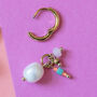 Pastel Pearl Charm Hoop Earring, thumbnail 5 of 7