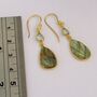 Labradorite, Blue Topaz Gold Plated Silver Earrings, thumbnail 3 of 5