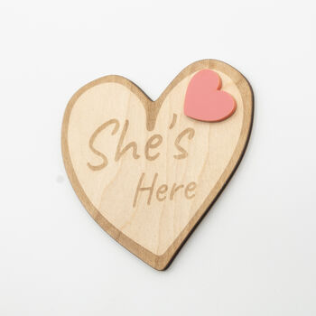 She’s Here Baby Plaque With Heart Accent, 7 of 9