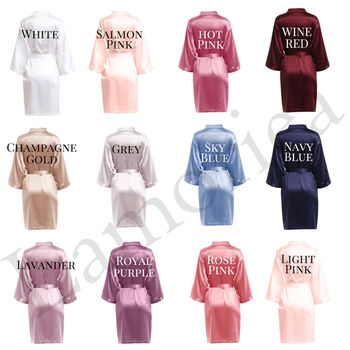 Personalised Bridesmaid Bride Feather Robe,Wedding Party Robe Bridal Pyjamas, 6 of 6