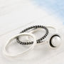 Pearl Stacking Ring Set. Oxidised Sterling Silver, thumbnail 2 of 8