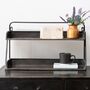 Two Shelf Desk Tidy Antique Black And Brass, thumbnail 1 of 2