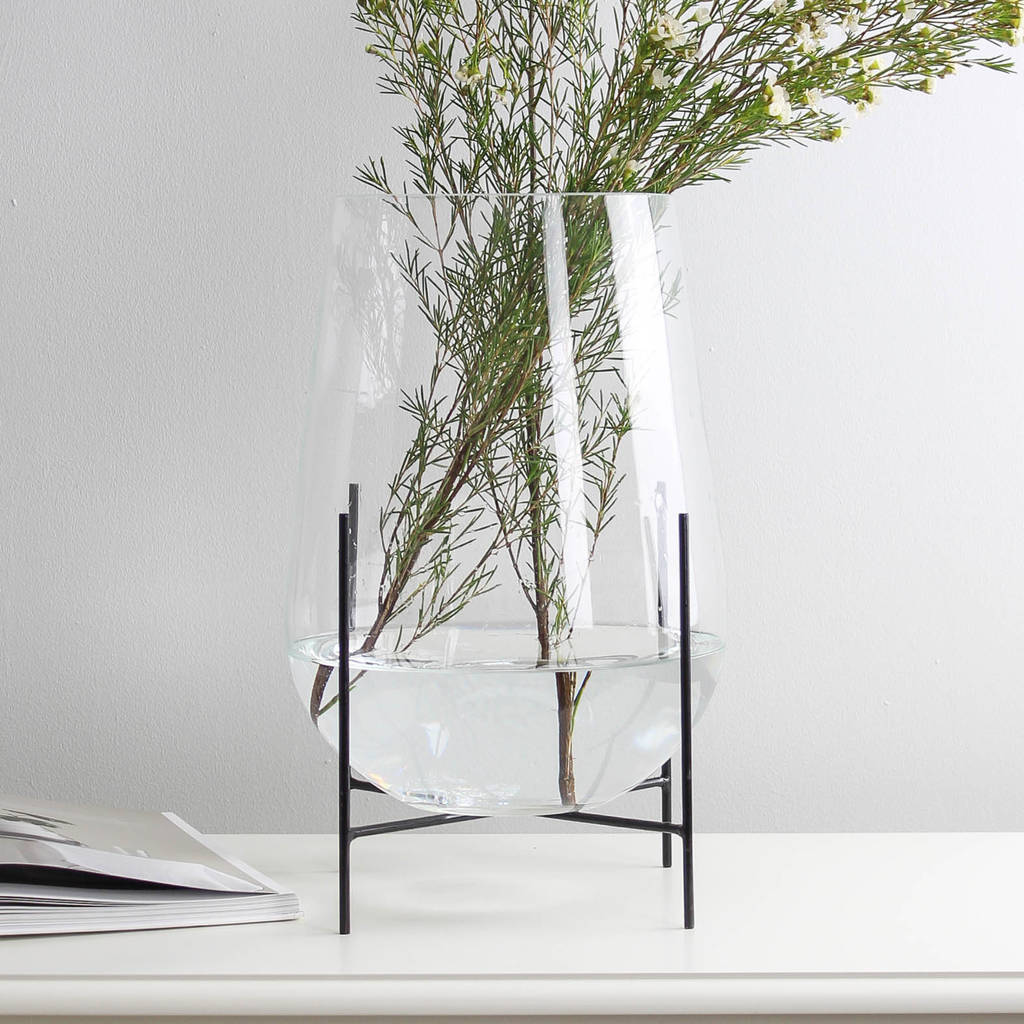 Raised Glass Vase On Stand By Marquis & Dawe