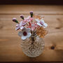 Pink Valentine's Glass Flowers With Cut Glass Vase, thumbnail 7 of 11