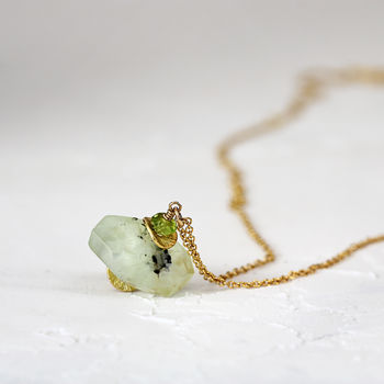 Green Prehnite Necklace In Silver Or Gold, 2 of 11
