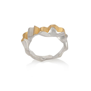 Asymmetric Silver And Gold Keum Boo Shard Ring, 2 of 3