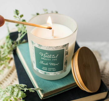 Fresh Mint Soy Wax Candle 30cl, 2 of 3