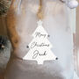 Personalised Christmas Tree Luxury Silver Grey Pom, thumbnail 2 of 5