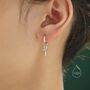 Ankh Huggie Hoop Earrings In Sterling Silver, thumbnail 1 of 10
