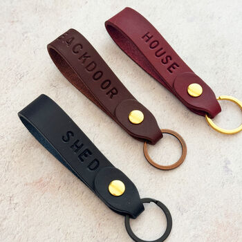 Personalised Leather Loop Keyring, 3 of 9