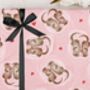 Valentine Wrapping Paper With Pink Otter Design, Three Sheet Pack, thumbnail 1 of 2