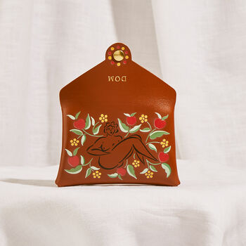 Personalised Leather Card + Coin Purse With Liv And Dom Nude Print, 3 of 6