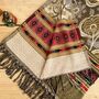 Handwoven Boho Recycled Cotton Blanket Scarf, thumbnail 5 of 9