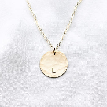 Personalised Hammered Gold Fill Disc Necklace, 3 of 7