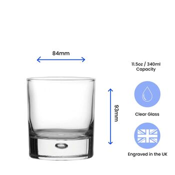 Personalised Bubble Base Whisky Glass In Gift Box, 2 of 6