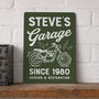 Vintage Motorbike Personalised Metal Garage Sign, thumbnail 3 of 4