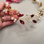 Red Crystal And Pearl Bridal Hair Vine, thumbnail 6 of 11