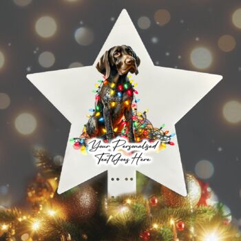 Personalised German Pointer In Christmas Lights, 6 of 10