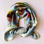 Blue Floral And Butterflies Silky Scarf, thumbnail 5 of 8