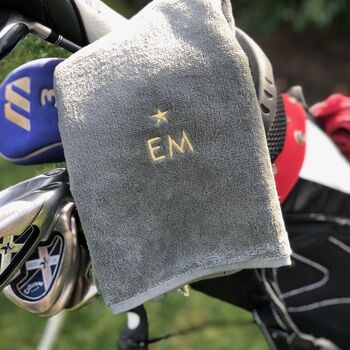 Golf Towel With Heart/Star Motif And Initial, 2 of 7