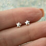 Faceted Star Stud Earrings, Silver Or Gold Plated, thumbnail 1 of 7